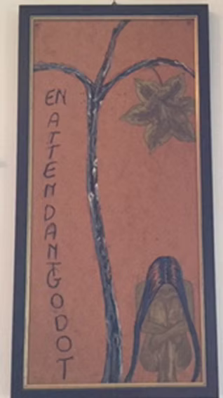 En attendant Godot — drawing of a bare tree and waiting figure