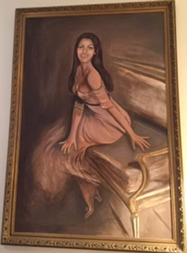 Portrait of Nani — framed painting of a seated woman